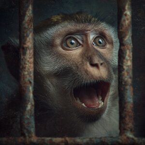 This monkey is going to heaven. . .