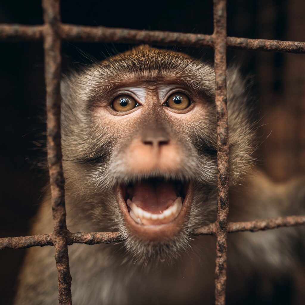 This monkey is going to heaven. . .